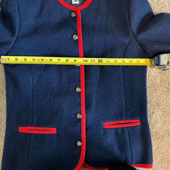 Lang Originals Navy and Red Button‎ Blazer - Size Small - Picture 9 of 10